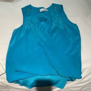 Amanda Uprichard - blue criss cross top